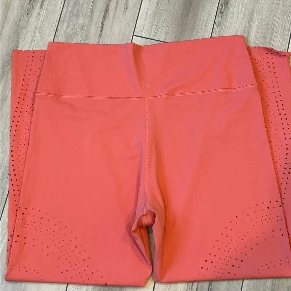 Aerie OFFLINE eyelet coral pink leggings size XXL